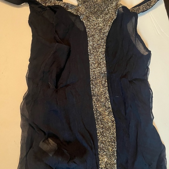 Sass & Bide beaded top Sz Navy Blue Sz 2 Sydney Australia - Picture 3 of 7